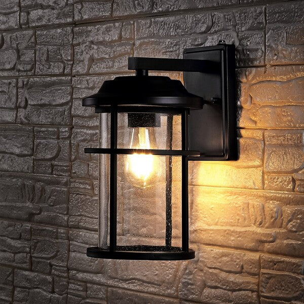 Safavieh Cianna Outdoor Wall Sconce Set Of 2 - Matte Black | Outdoor Lights | Modishstore