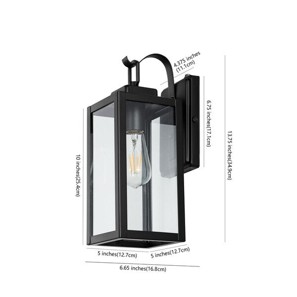 Safavieh Clemens Outdoor Wall Sconce Set Of 2 - Matte Black | Outdoor Lights | Modishstore - 3