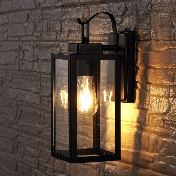 Safavieh Clemens Outdoor Wall Sconce Set Of 2 - Matte Black | Outdoor Lights | Modishstore