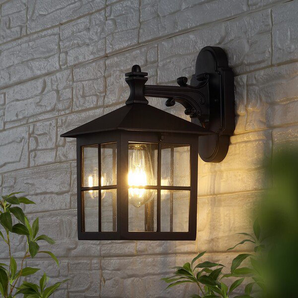 Safavieh Penryn Outdoor Wall Sconce Set Of 2 - Black | Outdoor Lights | Modishstore