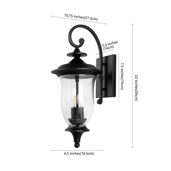 Safavieh Dowell Outdoor Wall Sconce Set Of 2 - Black | Outdoor Lights | Modishstore - 3
