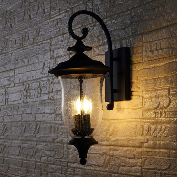 Safavieh Dowell Outdoor Wall Sconce Set Of 2 - Black | Outdoor Lights | Modishstore