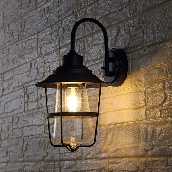 Safavieh Penber Outdoor Wall Sconce Set Of 2 - Black | Outdoor Lights | Modishstore