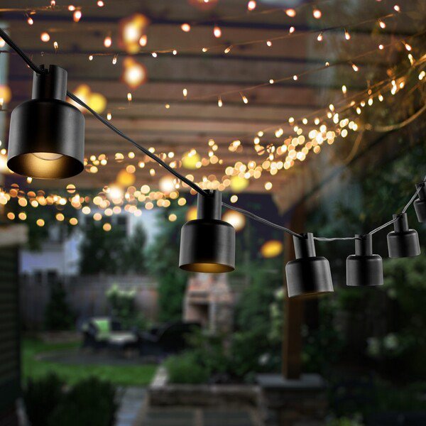 Safavieh Adaner Led Outdoor String Lights - Black | Lightbulbs | Modishstore