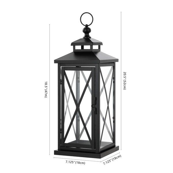 Safavieh Lirio Outdoor Lantern Set Of 2 - Black | Outdoor Lights | Modishstore - 3