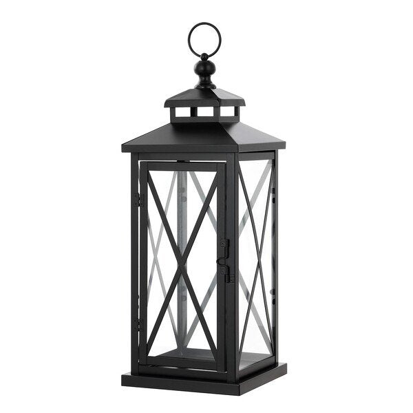 Safavieh Lirio Outdoor Lantern Set Of 2 - Black | Outdoor Lights | Modishstore - 2