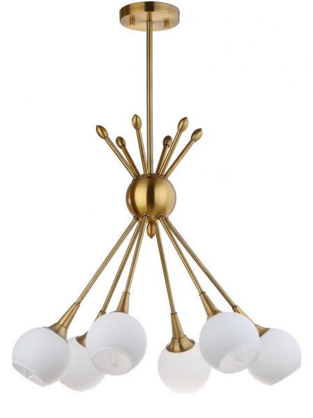 Safavieh Justine 6 Light 22-Inch Dia Adjustable Pendant - Brass Gold | Pendant Lamps | Modishstore - 2
