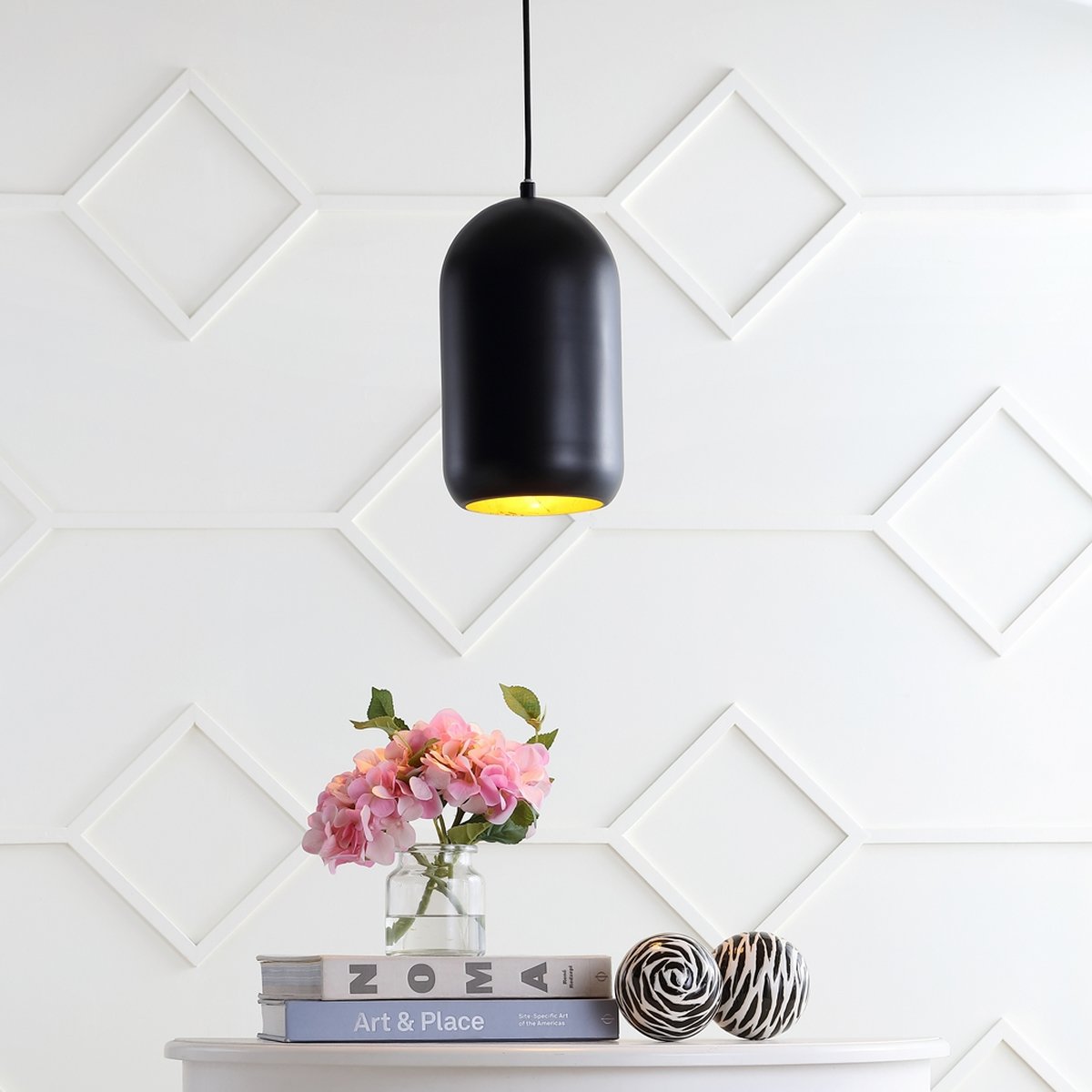 Safavieh Carisir Pendant - Painted Black | Pendant Lamps | Modishstore