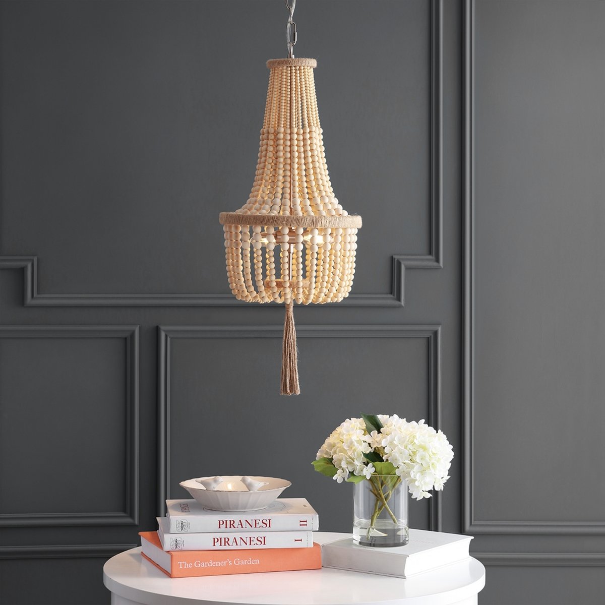 Safavieh Wynne Pendant - Brown Wooden Finish | Pendant Lamps | Modishstore