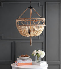 Safavieh Whitley Pendant - Brown Wooden Finish