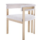 Modrest Pontiac - Modern Beige Wool Velvet & Gold Dining Chair | Modishstore | Dining Chairs