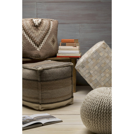 Surya Poufs Cube Pouf - Stripes - POUF-96 | Poufs | Modishstore