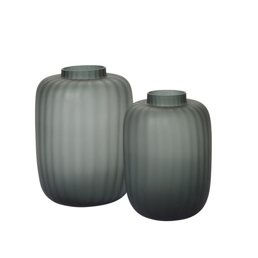 Prasinos Ribbed Glass Green Vase By Accent Decor | Vases | Modishstore - 2
