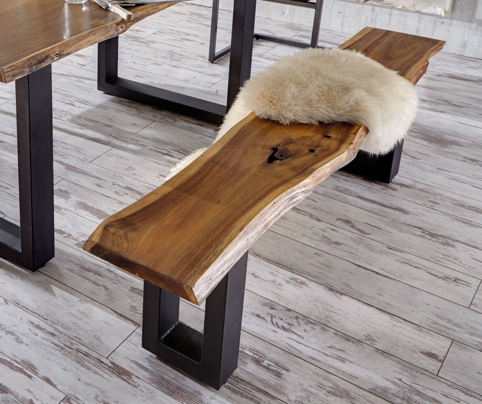 Vig Furniture Modrest Taylor Modern Live Edge Wood Dining Bench | Modishstore | Stools & Benches-9