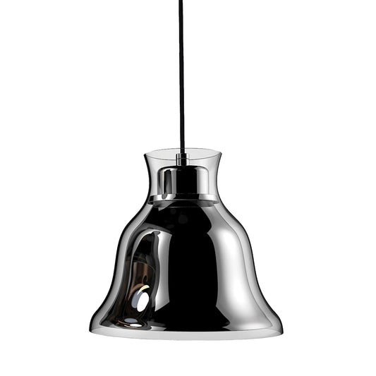 Bolero 1-Light Mini Pendant in Chrome with Bell-shaped Glass and Interior Metal Shade ELK Lighting | Pendant Lamps | Modishstore