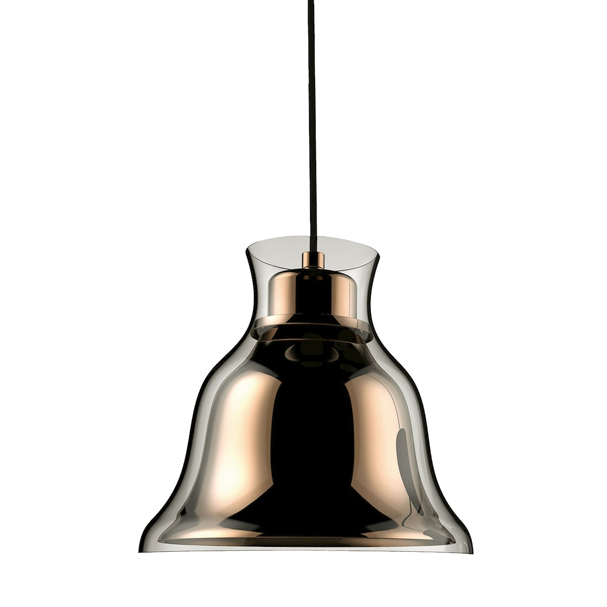 Bolero 1-Light Mini Pendant in Gold with Bell-shaped Glass and Interior Metal Shade ELK Lighting | Pendant Lamps | Modishstore