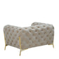 Divani Casa Quincey - Transitional Beige Velvet Chair | Lounge Chairs | Modishstore - 3