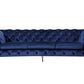 Divani Casa Quincey - Transitional Blue Velvet Sofa | Sofas | Modishstore