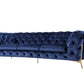 Divani Casa Quincey - Transitional Blue Velvet Sofa | Sofas | Modishstore - 2