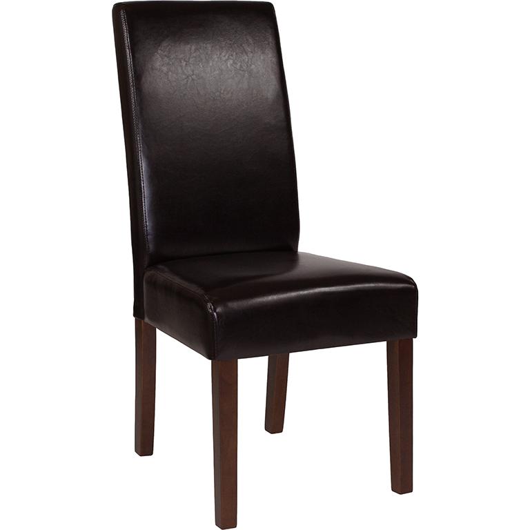 Greenwich Series Brown Leathersoft Parsons Chair By Flash Furniture | Dining Chairs | Modishstore - 1