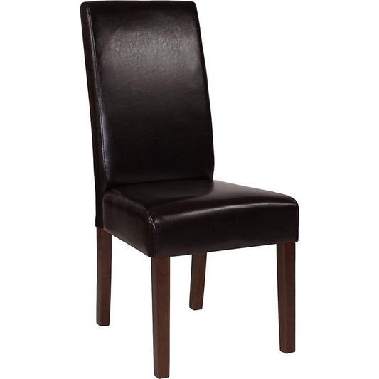Greenwich Series Brown Leathersoft Parsons Chair By Flash Furniture | Dining Chairs | Modishstore - 1