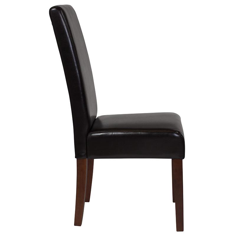 Greenwich Series Brown Leathersoft Parsons Chair By Flash Furniture | Dining Chairs | Modishstore - 2