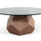 Modrest Rackham Modern Walnut & Smoked Glass Coffee Table | Modishstore | Coffee Tables