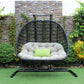 Renava San Juan Outdoor Black & Beige Hanging Chair-2