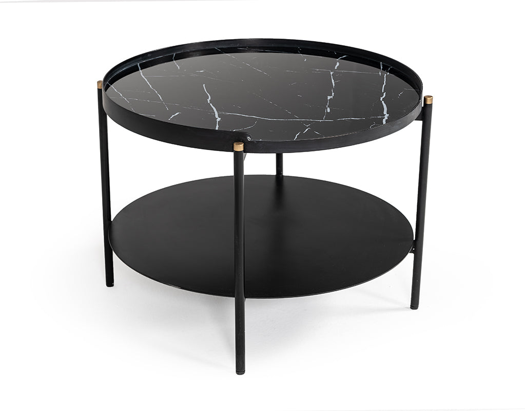 Modrest Randal Modern Round Black Metal Coffee Table-4