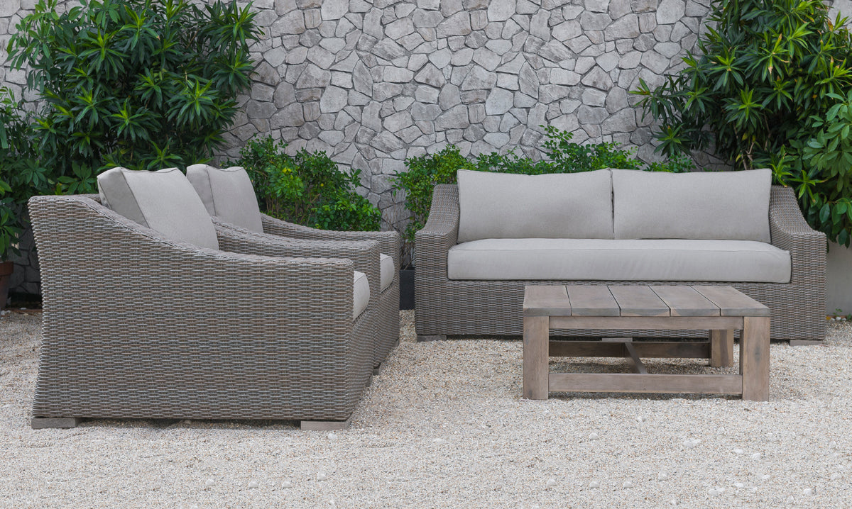 Renava Palisades Outdoor Beige Wicker Sofa Set-3