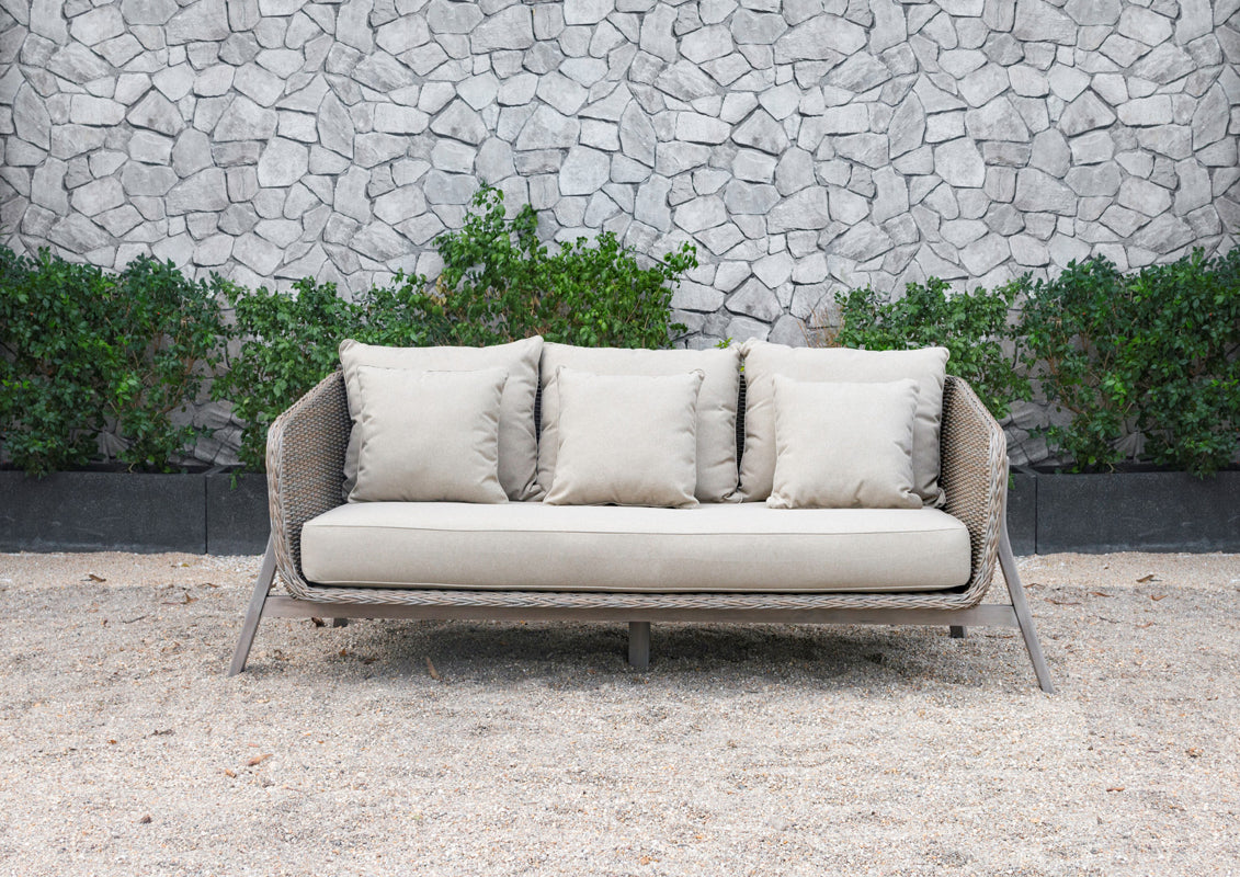Renava Carillo Outdoor Beige Wicker Sofa Set-3