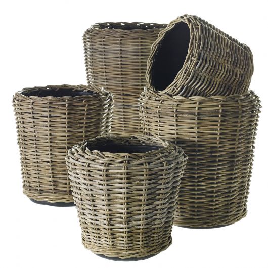 Rattan/Wicker Farmhouse Basket By Accent Decor | Planters, Troughs & Cachepots | Modishstore - 3