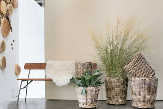 Rattan/Wicker Farmhouse Basket By Accent Decor | Planters, Troughs & Cachepots | Modishstore - 4