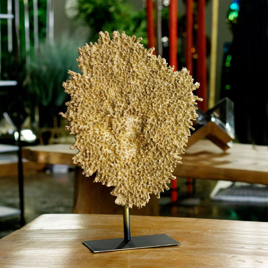 Gold Leaf Design Group Coral Sculpture Gold | Sculptures | Modishstore