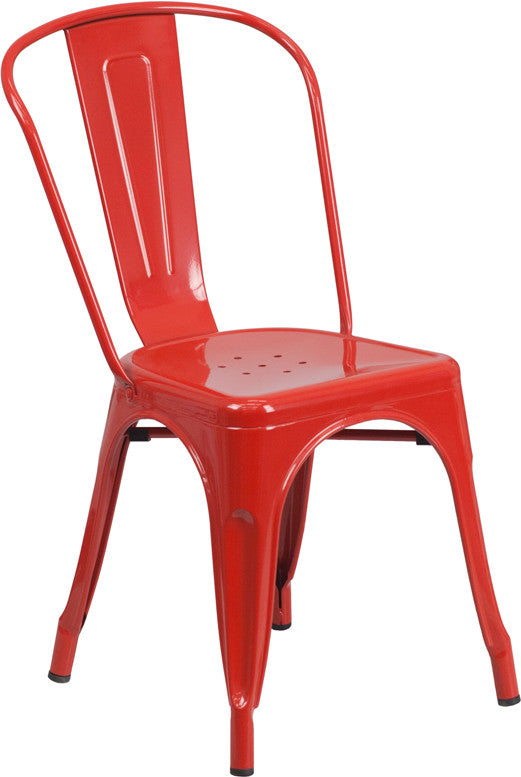 Flash Furniture Metal Indoor-Outdoor Stackable Chair | Outdoor Chairs | Modishstore - 5
