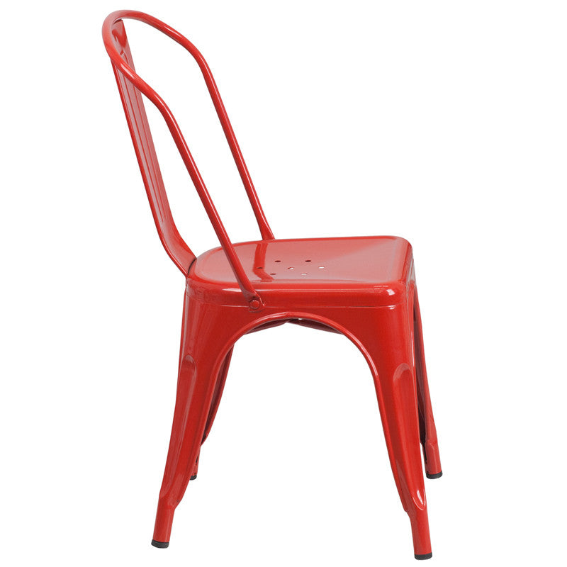 Flash Furniture Metal Indoor-Outdoor Stackable Chair | Outdoor Chairs | Modishstore - 12