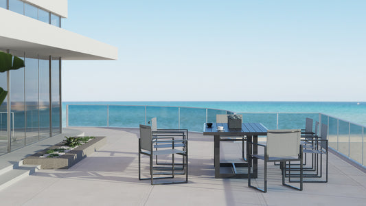 Renava Wake - Modern Dark Charcoal Outdoor Dining Table | Modishstore | Dining Tables