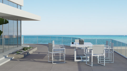 Renava Wake - Modern White Outdoor Dining Table | Modishstore | Dining Tables