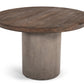 Modrest Renzo Modern Round Oak & Concrete Dining Table-3