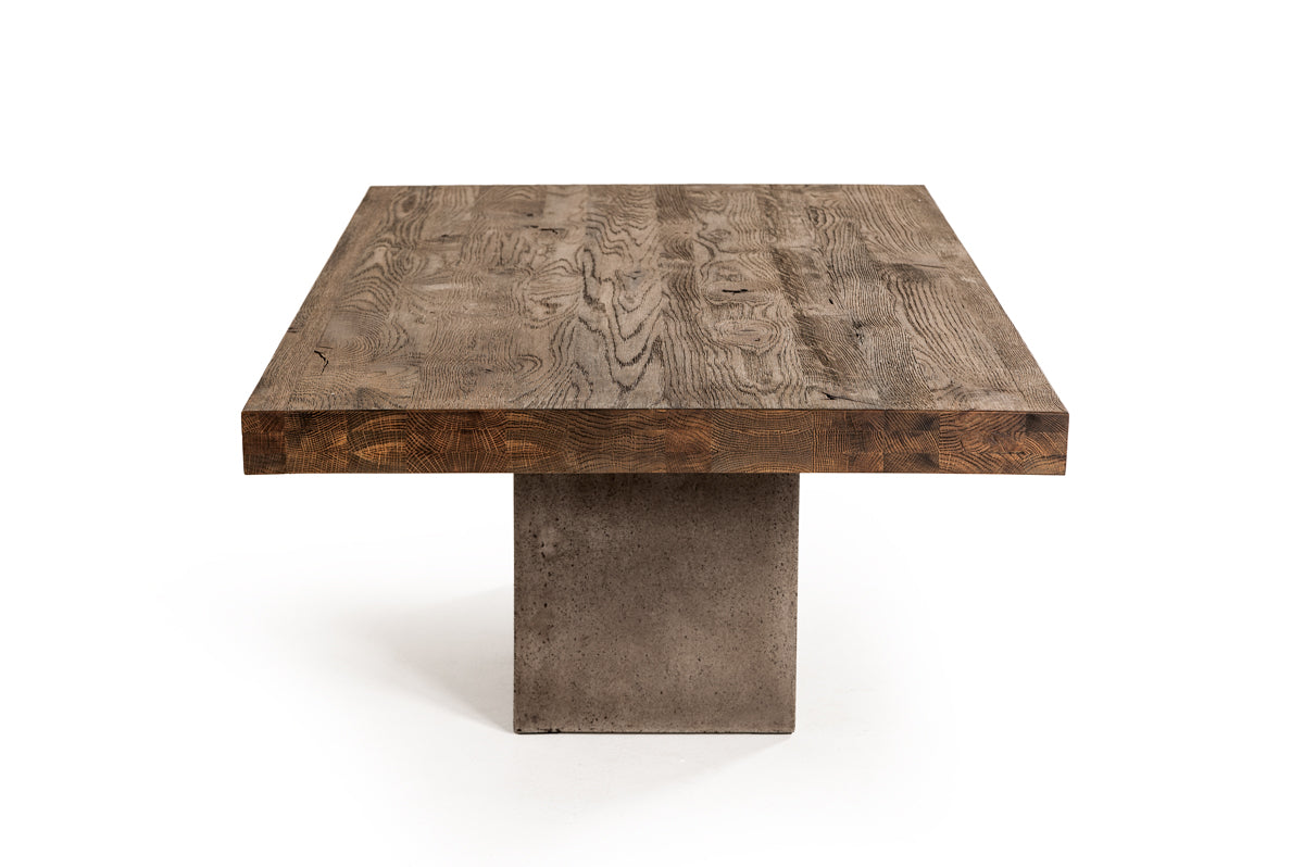 Modrest Renzo Modern Oak & Concrete Coffee Table-4