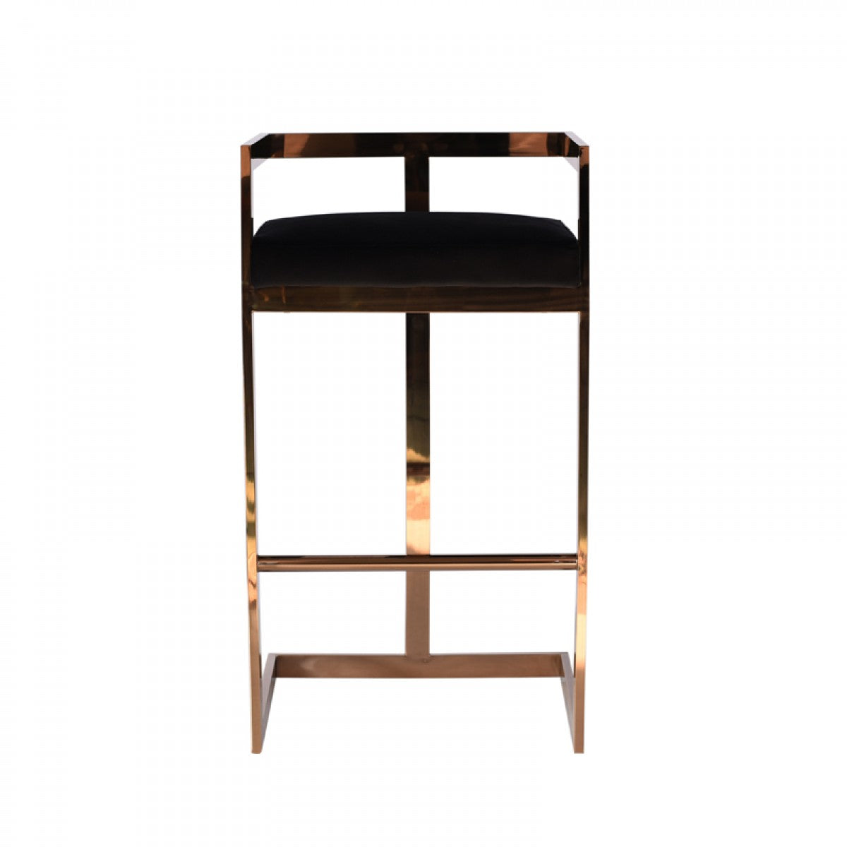 Vig Furniture Modrest Halifax Modern Black Leatherette & Rosegold Bar Stool | Modishstore | Bar Stools-2