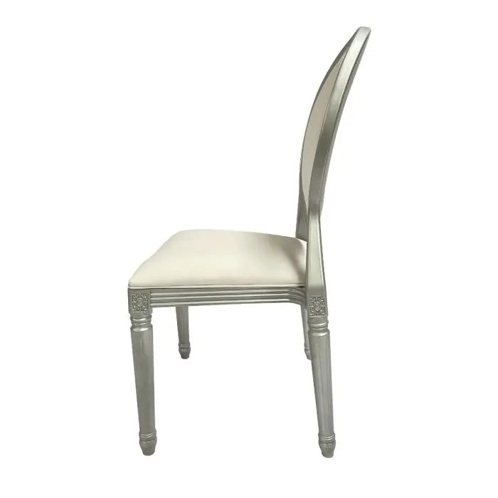 Resin Pop Louis Banquet Chair - Silver Set Of 4 By Atlas | Dining Chairs| Modishstore - 3
