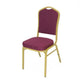 Crown Back Banquet Chair - Burgundy Fabric Gold Dot Pattern - Gold Frame Set Of 4 By Atlas | Dining Chairs| Modishstore - 2