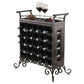 Silvano Wine Rack 5x5 with Removable Tray, Dark Bronze By Winsome Wood