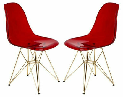 LeisureMod Cresco Molded Eiffel Side Chair with Gold Base, Set of 2 | Side Chairs | Modishstore - 3