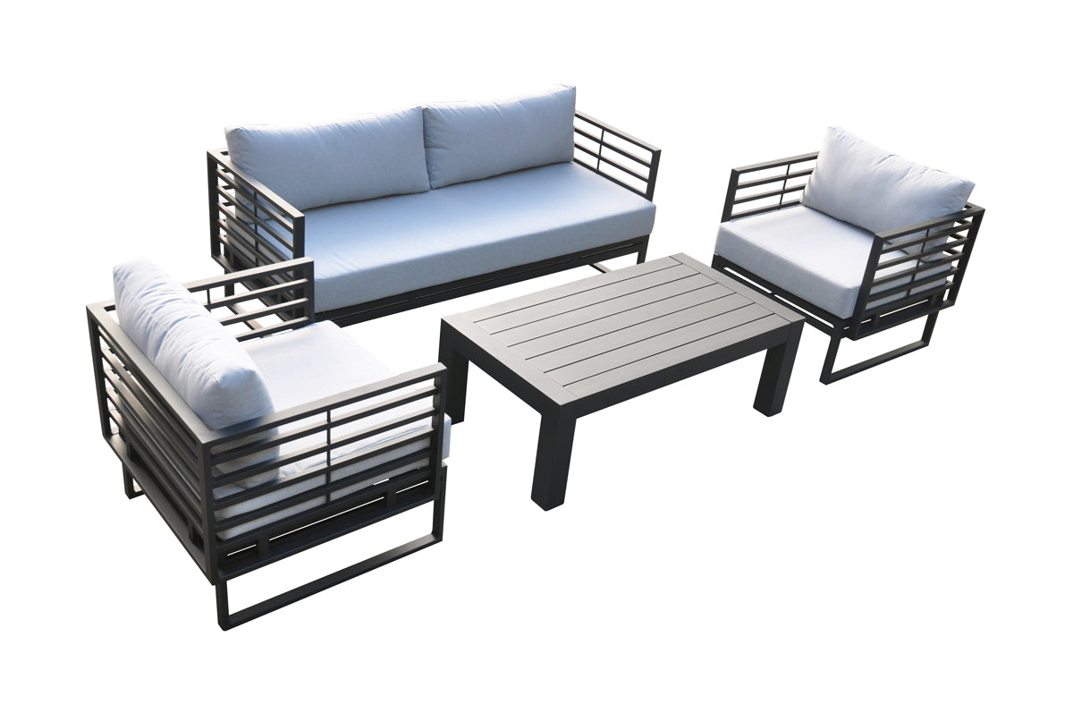 Renava Wharf Outdoor Grey & Black Sofa Set-2
