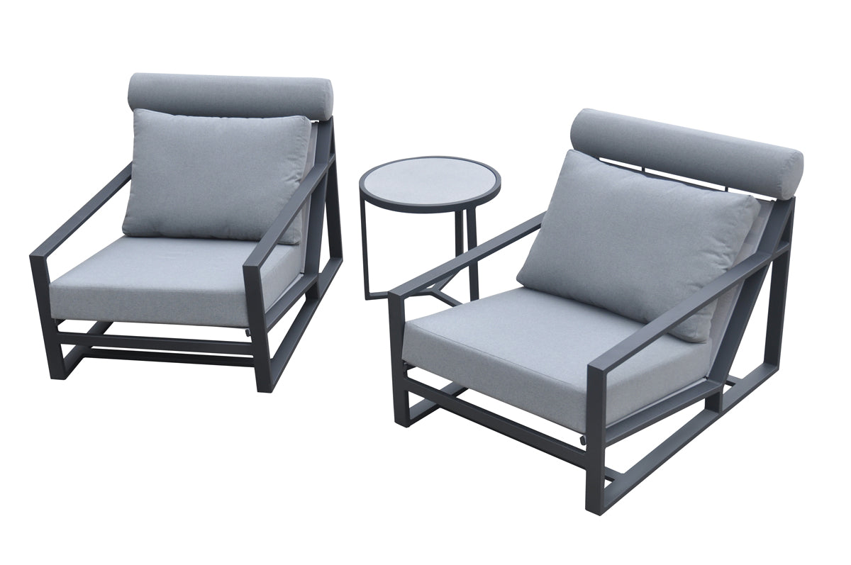 Renava Boardwalk Outdoor Grey Lounge Chair Set-2