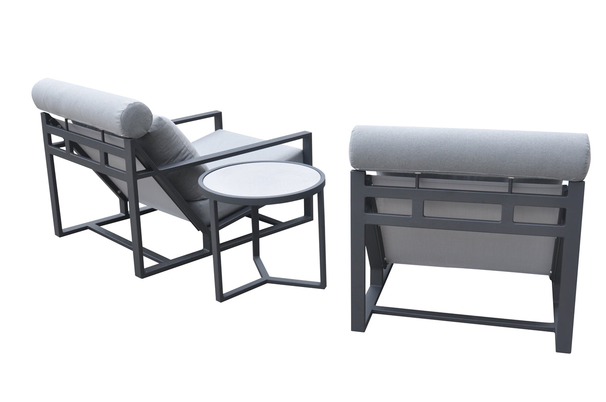 Renava Boardwalk Outdoor Grey Lounge Chair Set-4