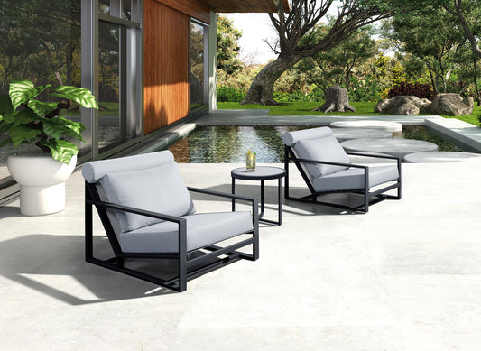 Renava Boardwalk Outdoor Grey Lounge Chair Set | Modishstore | Outdoor Recliners & Lounge Chairs