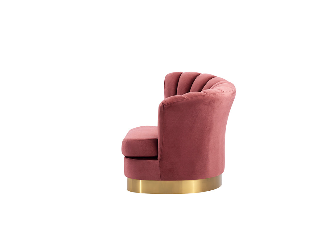 Divani Casa Arvada Modern Pink Velvet Lounge Chair-3